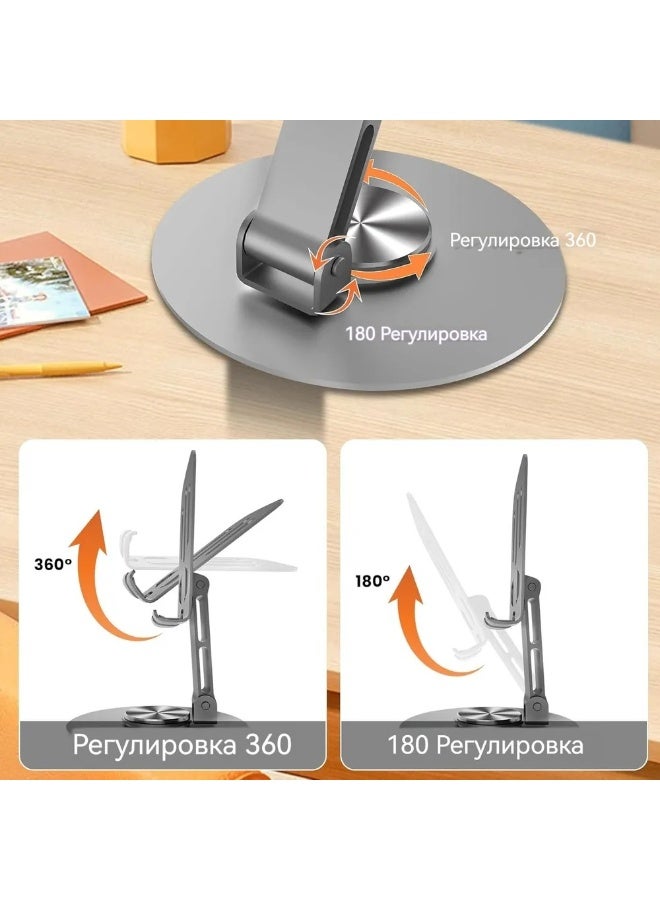 حامل موبايل قابل للتعديل للمكتب - دعامة معدنية دوارة 360 درجة - حامل موبايل محمول قابل للطي (متعدد الالوان) - Image 3